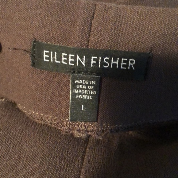 Eileen Fisher 4 Way Stretch Crepe Brown Pull On Pant Size L Straight Leg Casual - Picture 4 of 7